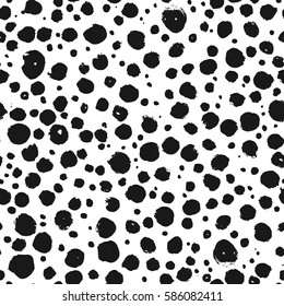 Hand drawing black brush textures stains. Seamless wall paper background for print
