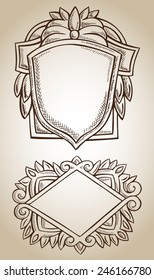 hand drawing a blank form with curly frame