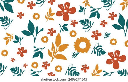 Hand drawing blossom floral background.