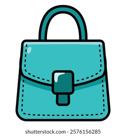 Hand Drawing of Blue Bag with Elegant and Stylish Design