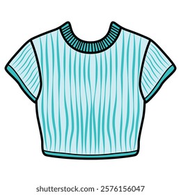 Hand Drawing of Blue Top with Chic and Stylish Details