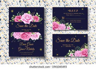 Hand Drawing Botanical Invitation set