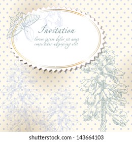 Hand drawing bridal card flower background
