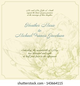 Hand drawing bridal card flower background