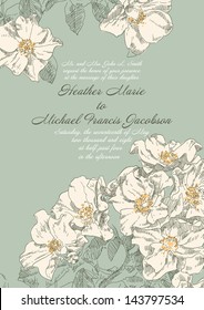 Hand drawing bridal card flower background