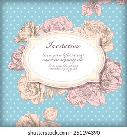 Hand drawing bridal card flower background