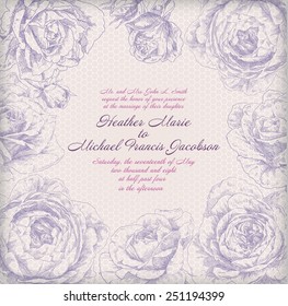 Hand drawing bridal card flower background