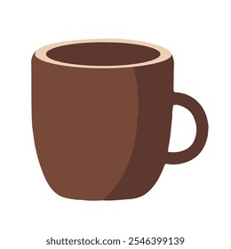Hand drawing brown vector illustration of a cup of hot tea or coffee isolated on a white background