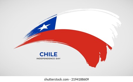 Hand drawing brush stroke flag of Chile with painting effect vector illustration