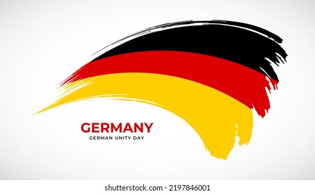 Hand drawing brush stroke flag of Germany with painting effect vector illustration