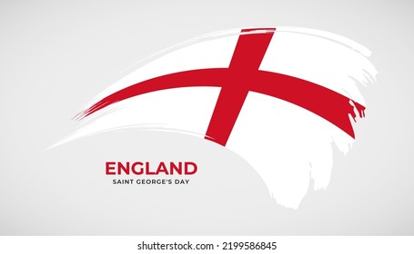 Hand drawing brush stroke flag of England with painting effect vector illustration