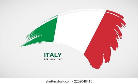 Hand drawing brush stroke flag of Italy with painting effect vector illustration