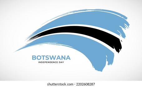 Hand drawing brush stroke flag of Botswana with painting effect vector illustration