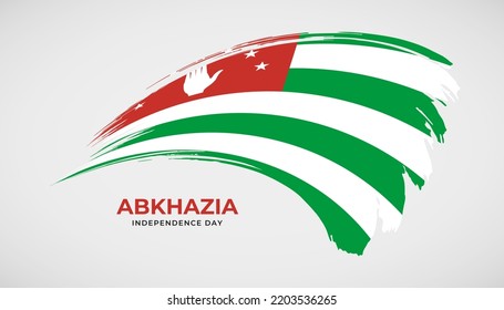 Bandera del trazo del pincel de dibujo manual de Abjasia con efecto de pintura ilustración vectorial