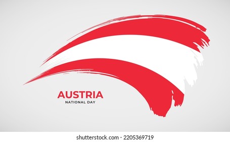 Bandera de trazo de pincel de dibujo manual de Austria con efecto de pintura ilustración vectorial