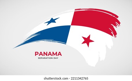 Hand drawing brush stroke flag of Panama with painting effect vector illustration