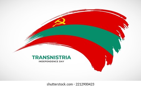 Bandera de trazo de pincel de dibujo manual de Transnistria con efecto de pintura ilustración vectorial
