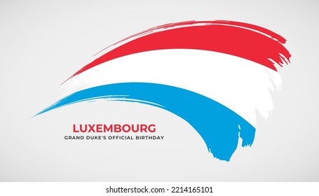 Hand-Zeichnen-Pinselstrich-Flagge Luxemburgs mit Malwirkung, Vektorgrafik