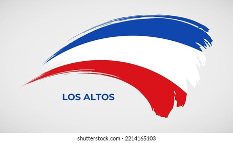 Hand drawing brush stroke flag of Los Altos with painting effect vector illustration