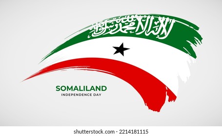 Hand drawing brush stroke flag of Somaliland with painting effect vector illustration
