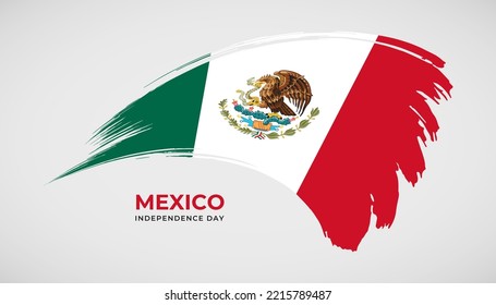 Hand drawing brush stroke flag of Mexico with painting effect vector illustration