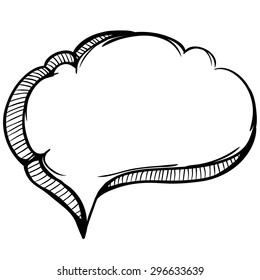 Hand Drawing Bubble Speech Outline
