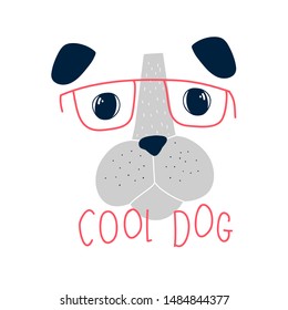 Hand drawing bulldog vector illustration.