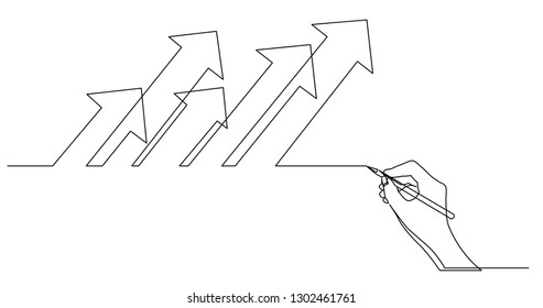 hand drawing business concept sketch of arrows as team effort