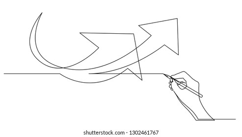 hand drawing business concept sketch of arrows