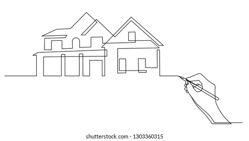 hand drawing business concept sketch of residential house