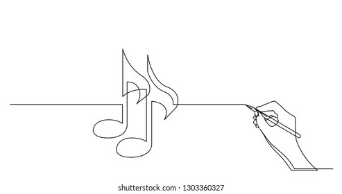 hand drawing business concept sketch of music notes