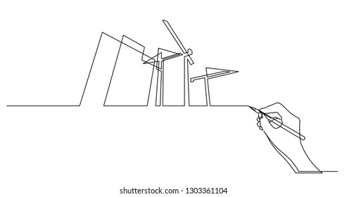 hand drawing business concept sketch of construction buildings