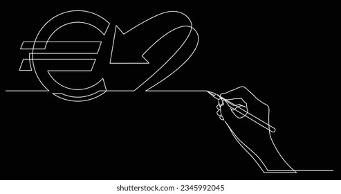 hand drawing business concept sketch of euro investment profit sign