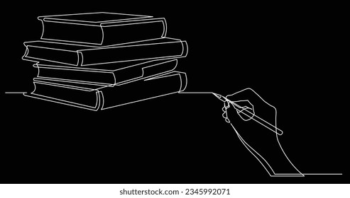 hand drawing business concept sketch of books pile