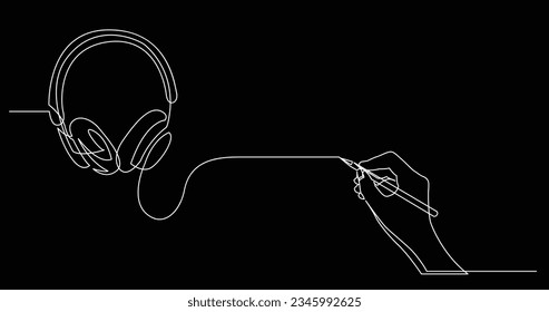 hand drawing business concept sketch of headphones