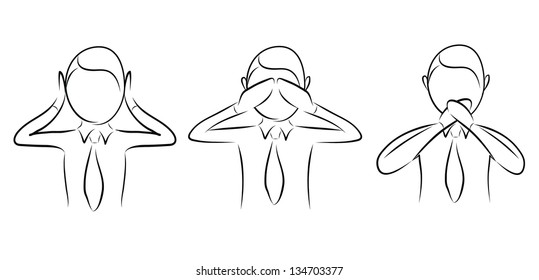 hand drawing a business concept Theory of Management on white