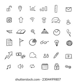 Hand Drawing Business Doodle Vector Flat Icon