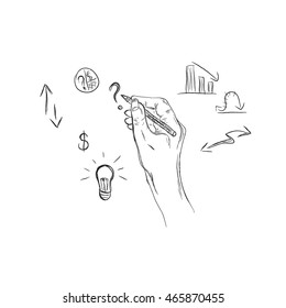 hand drawing, business, sketch style, vector illustration 