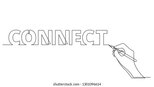 hand drawing business word of connect