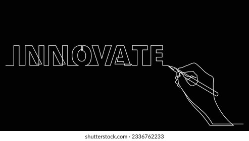 hand drawing business word of innovate