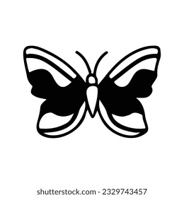 Hand drawing butterfly in black and white, suitable for butterfly logos, butterfly silhouettes.