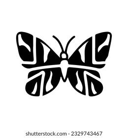 Hand drawing butterfly in black and white, suitable for butterfly logos, butterfly silhouettes.
