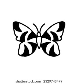 Hand drawing butterfly in black and white, suitable for butterfly logos, butterfly silhouettes.