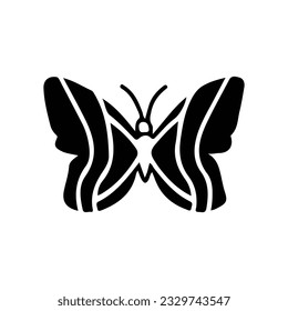 Hand drawing butterfly in black and white, suitable for butterfly logos, butterfly silhouettes.