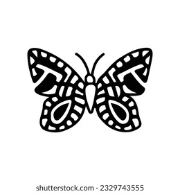 Hand drawing butterfly in black and white, suitable for butterfly logos, butterfly silhouettes.
