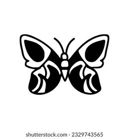 Hand drawing butterfly in black and white, suitable for butterfly logos, butterfly silhouettes.