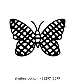 Hand drawing butterfly in black and white, suitable for butterfly logos, butterfly silhouettes.