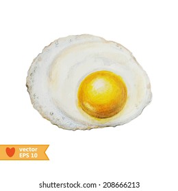 Hand drawing by a water color a vector  fried egg