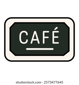 Hand Drawing of Cafe Sign with Charming Details