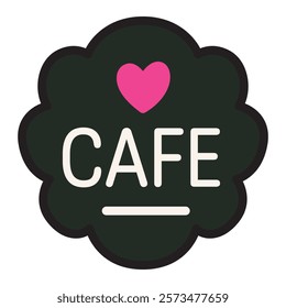 Hand Drawing of Cafe Sign with Charming Details